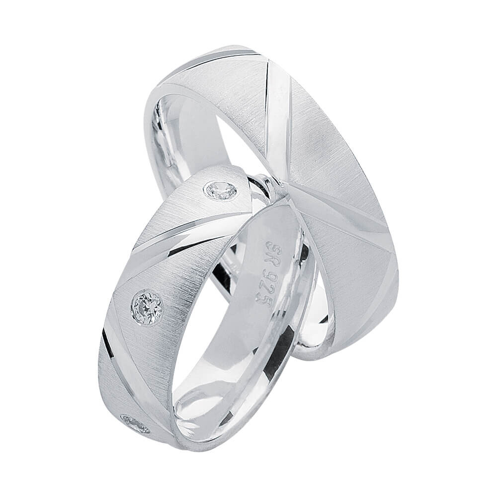 Partnerringe Heartbeat Silber 925 Rubin S20