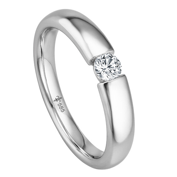 Giloy Solitär Ring Verlobungsring Weißgold TV000020W