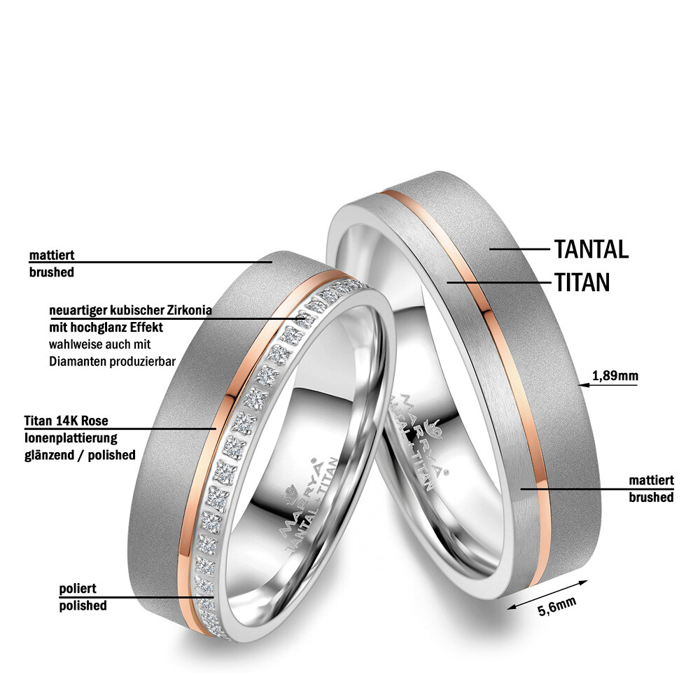Herrenring Tantal Titan Rosé plattiert Marrya TA-03