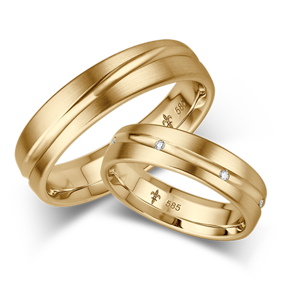 Giloy Trauringe TR-0-00008 & TR-1-00008 Stéphanie Gelbgold