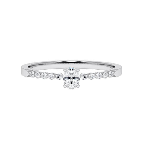 Diamantring Platin 950 Oval Diamant zus. 0,300ct. Rubin RU-1788