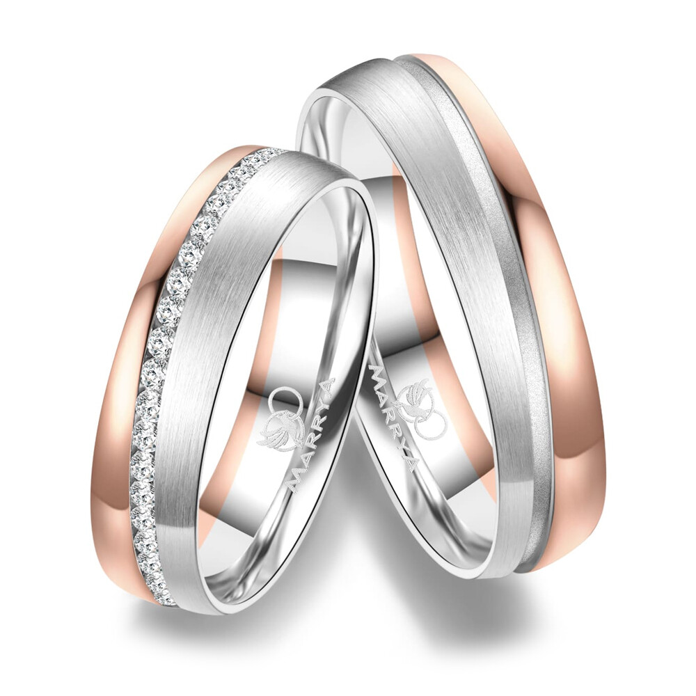 Partnerringe Weißgold 333 & Roségold 333 Marrya GO-49