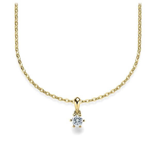 Collier Gelbgold 585 Brillant zus. 0,100 ct, tw, si Rubin RU-1576-6
