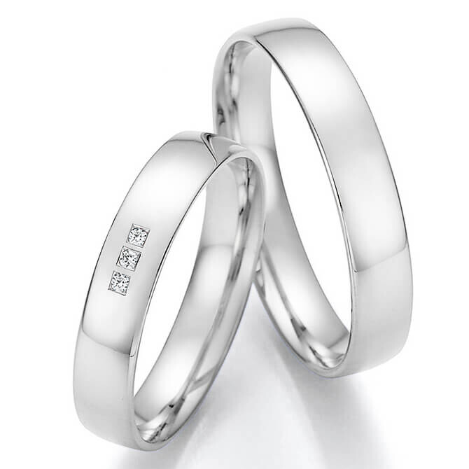 Collection Ruesch Trauringe Weißgold Brillant 66/61030 & 66/61040