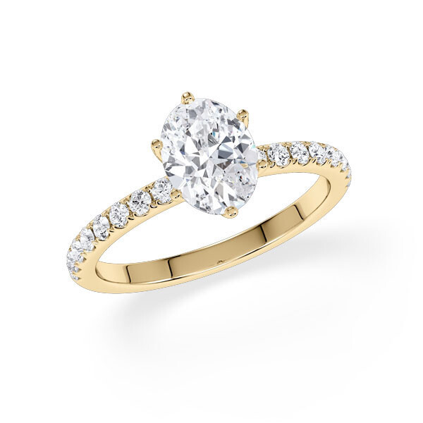 Hollywood Ring Oval Diamant Gelbgold Rubin 1883