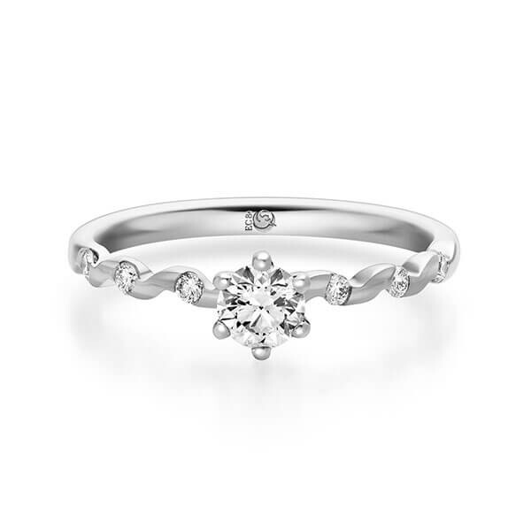 Diamantring Platin 600 zus. 0,420 ct, Lab-Grown & tw,si Brillant Rubin RU-1722-11