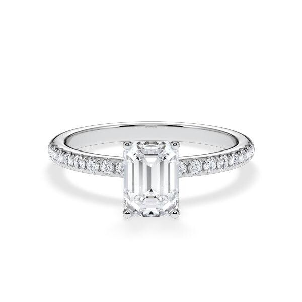 Verlobungsring Veiled Halo Emerald Platin Rubin RU-1890