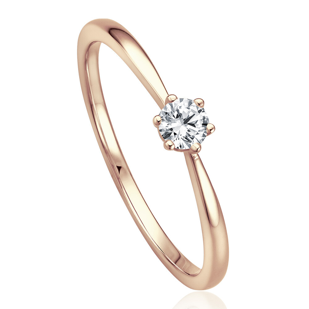 bella luce Solitaire Ring Roségold Brillant 0.170 ct. w/si