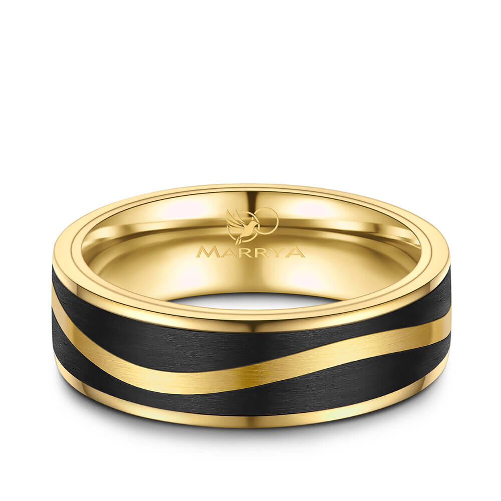 Partnerring Ehering Carbon Gold Marrya CA-06