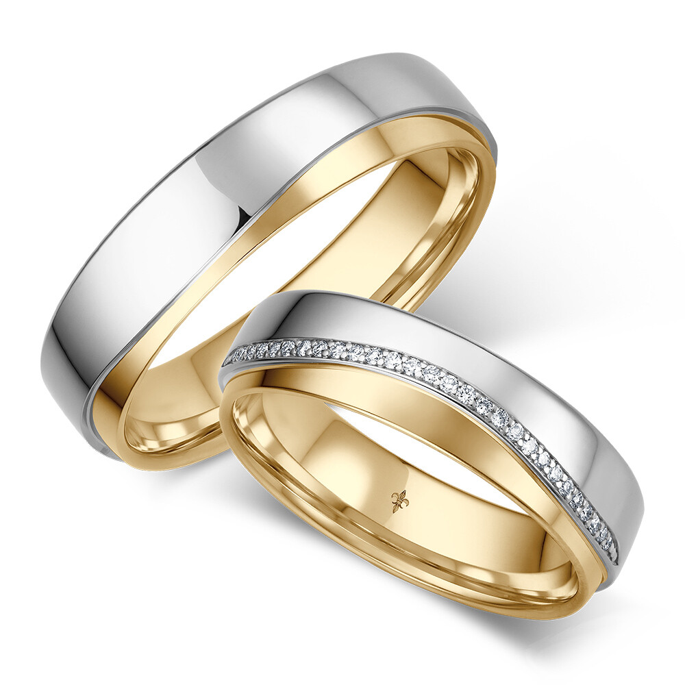 Trauringe Denise Gelbgold & Weißgold Giloy TR-0/TR-1-00083