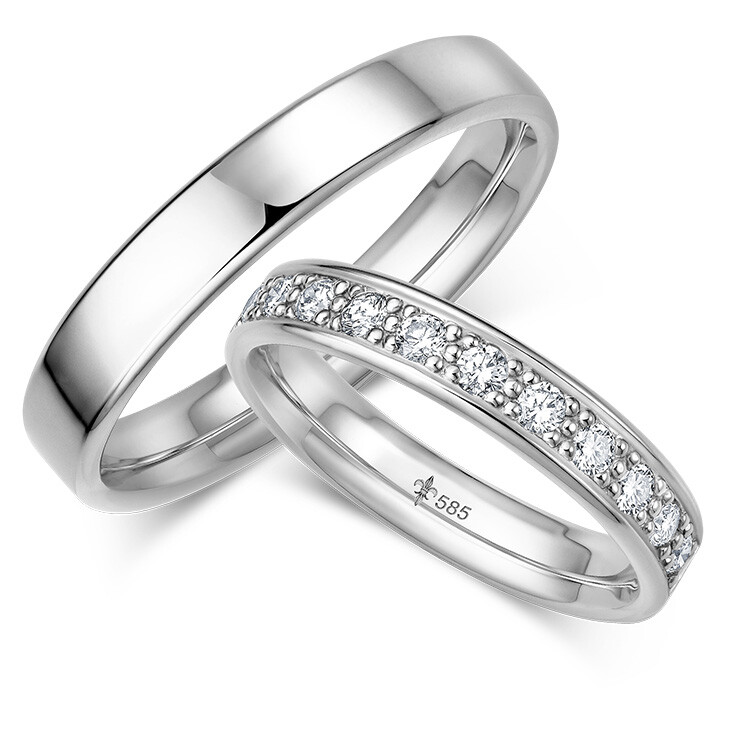 Giloy Trauringe TR-1-00067 Christine Weißgold lupenrein