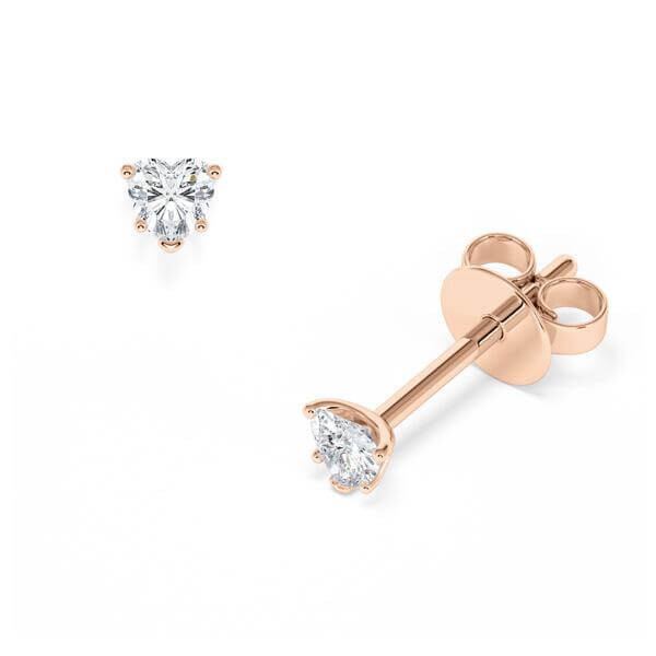 Ohrstecker Rotgold Herz Diamant Rubin RU-1776