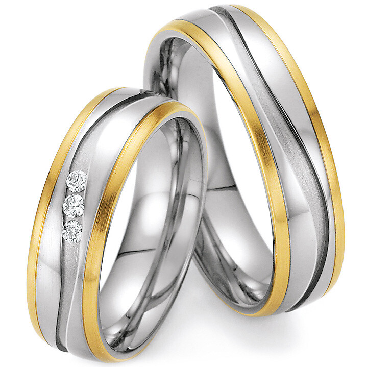 Ruesch Trauringe 88/60010-060 & 88/60020-060 aus Gelbgold 585 & Edelstahl