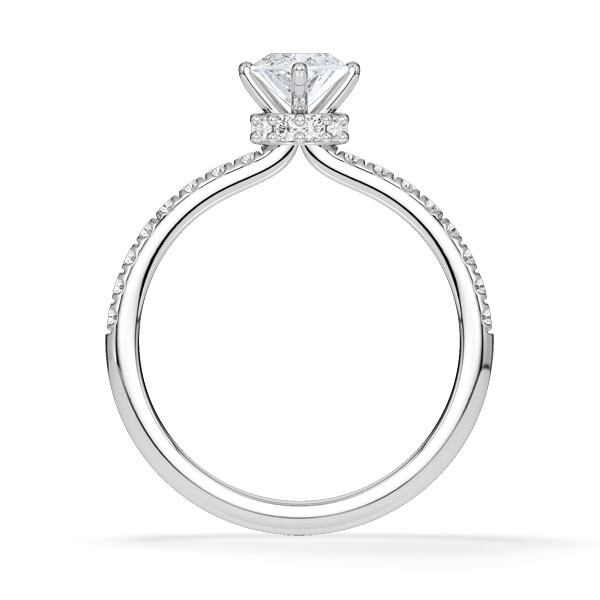 Ring Veiled Halo Marquise Diamant Weißgold Rubin 1892