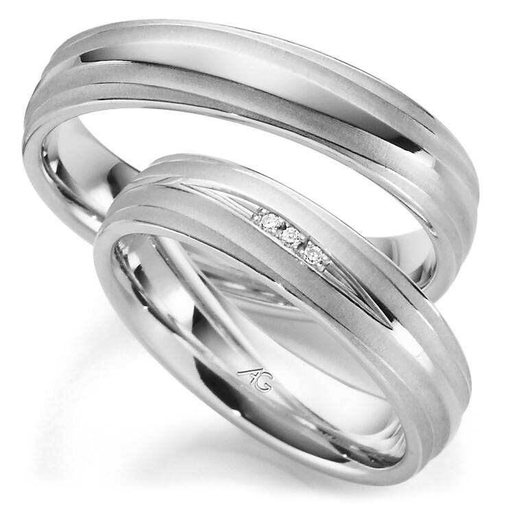 Gerstner Trauringe Platin 4/28629 mit mehreren Diamanten