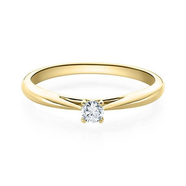 Verlobungsring Solitär 4er Krappe Gelbgold Rubin RU-1570