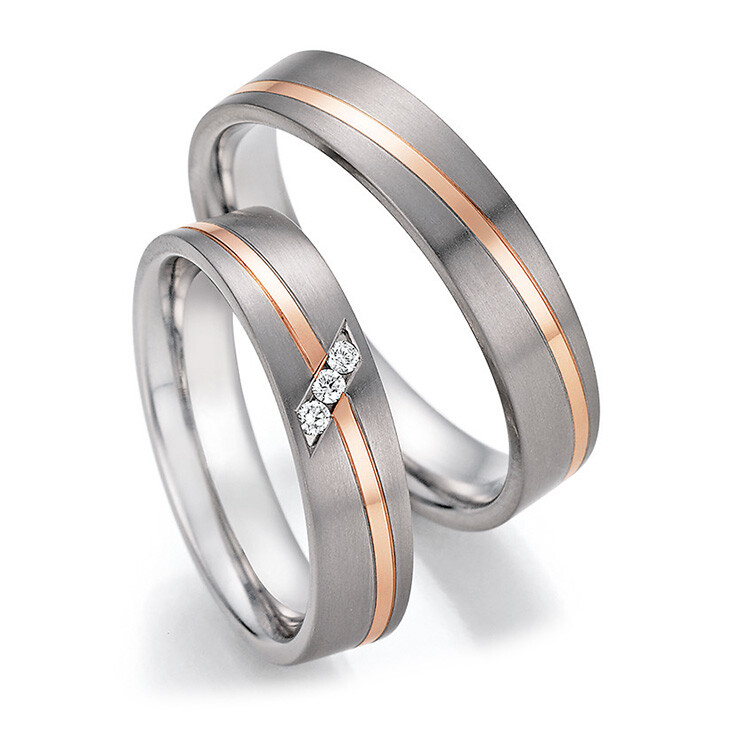 Collection Ruesch Trauringe Titan Rotgold 585 78/10170 & 78/10180