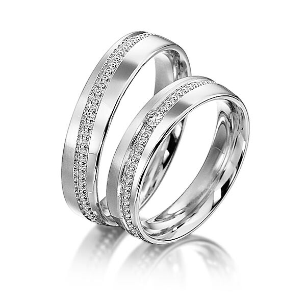 Sickinger Trauringe Platin Perlfuge Brillant SC-1139-1