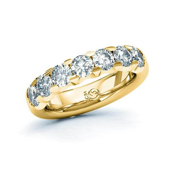 Memoire-Ring Gelbgold 916 mit ges. 2,100 ct. Lab-Grown Diamanten Rubin RU-1060-147