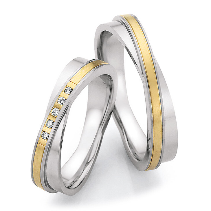 Trauringe Edelstahl-Gelbgold 585 88/24050 & 88/24060