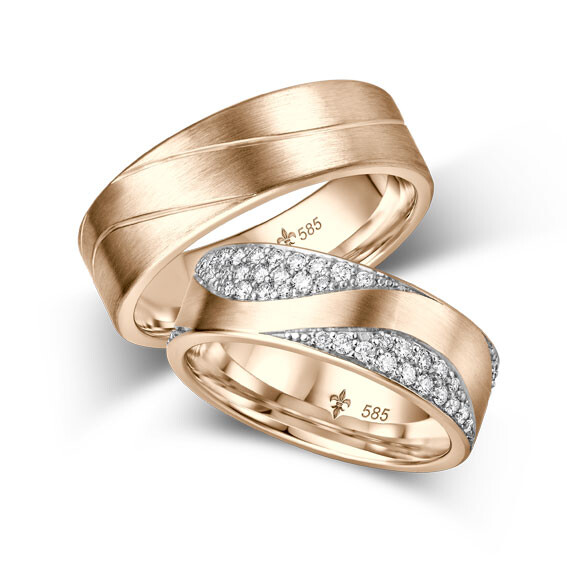 Giloy Trauringe Yvonne Roségold TR-0-00052 & TR-1-00052