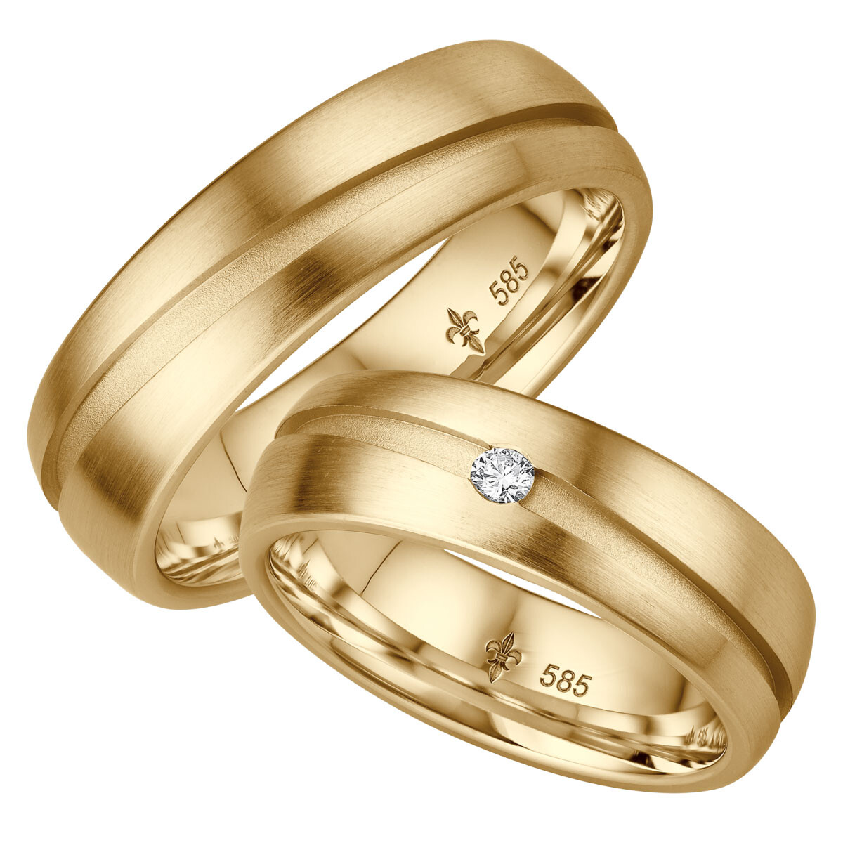 Giloy Trauringe Nathalie Gelbgold TR-0-00022 & TR-1-00022