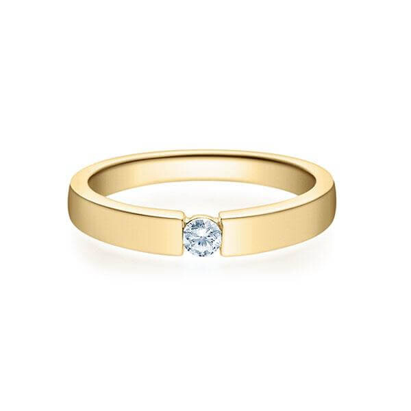 Verlobungsring Spannring 18012 Gelbgold Brillant W,SI Rubin RU-1499