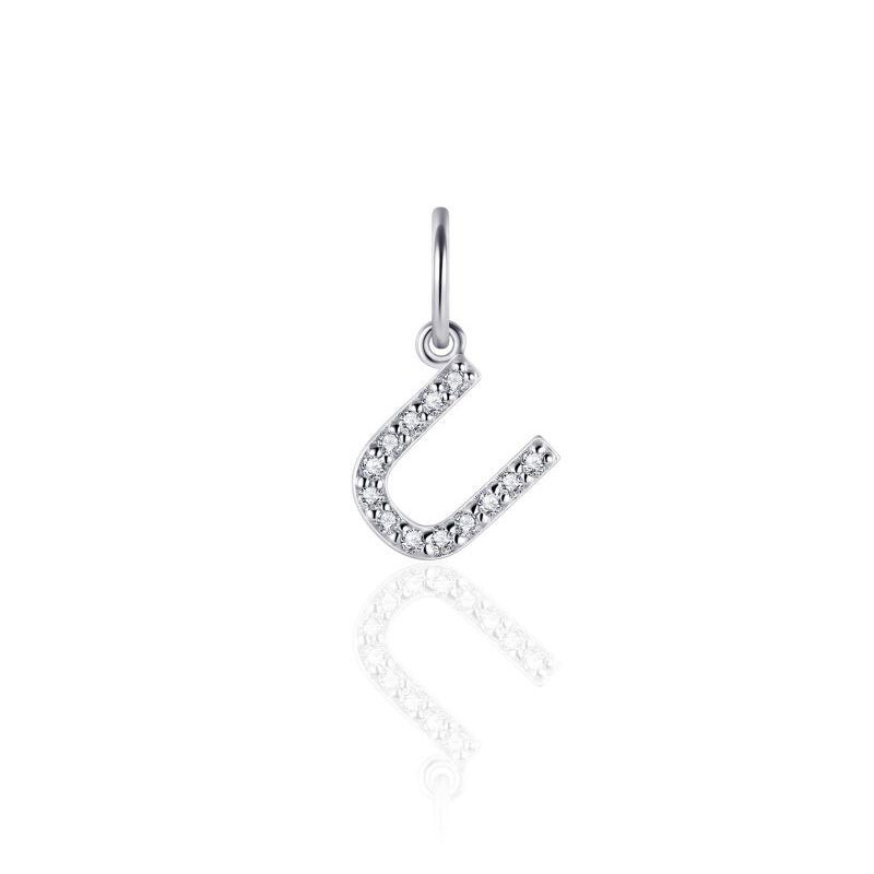 U - Initialen Anhänger Zirkonia Silber rhodiniert P1080-U