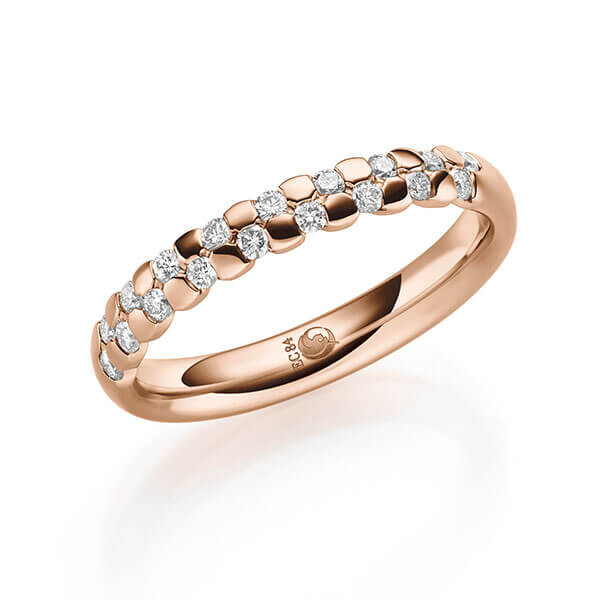 Paar Trauringe / Eheringe Rotgold 333/- zus. 0,270 ct, tw, si - RU-1749-3