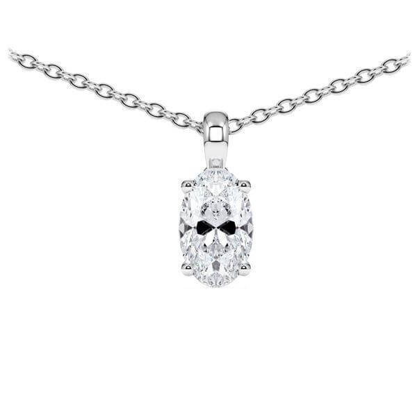 Collier Weißgold 750 Oval Diamant zus. 0,700 ct, tw, vs Rubin RU-1782-13