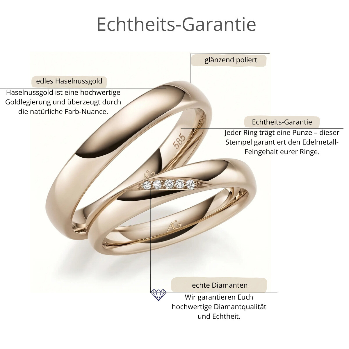 Trauringe Haselnussgold Brillant Gerstner 31283