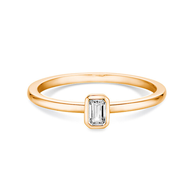 Verlobungsring Emerald Cut Rotgold Dettinger 27127