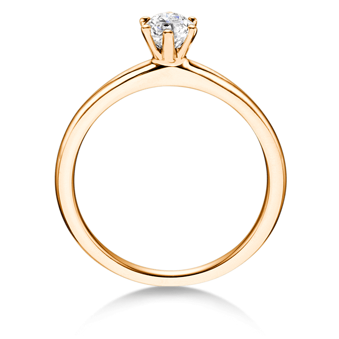 Verlobungsring Solitär Rotgold Brillant Dettinger 27163