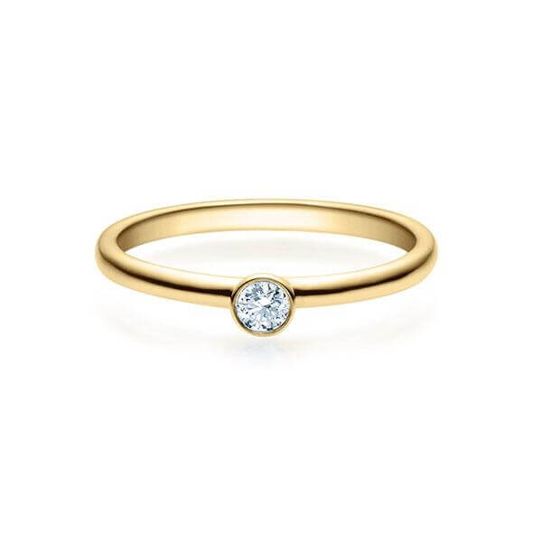 Verlobungsring Zarge 18019 Gelbgold Brillant 0,080 w, si Rubin RU-1493