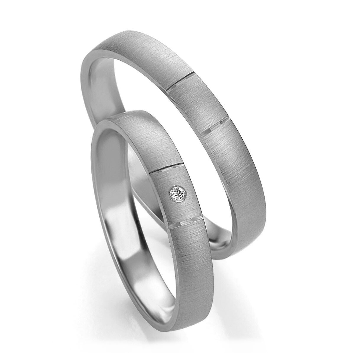 Breuning Trauringe 48/05611 & 48/05612 aus Platin