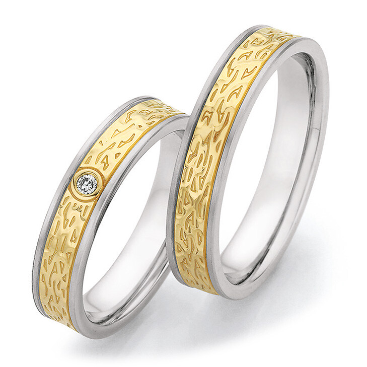 Trauringe Edelstahl-Gelbgold 585 88/24170 & 88/24180