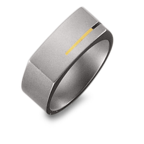 Herrenring aus Titan & 18k Gold - TitanFactory 50835