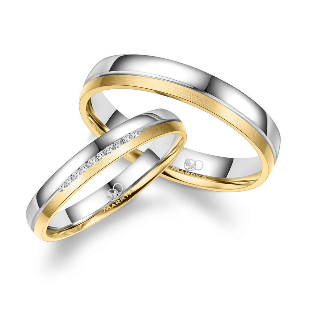 Eheringe Gelbgold & Weißgold Brillant Marrya GO542A
