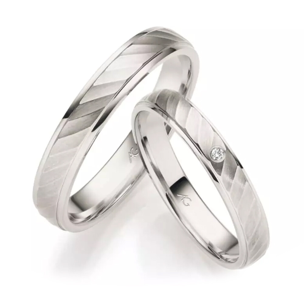 Eheringe Elfenbein-Gold Brillant Gerstner 31482