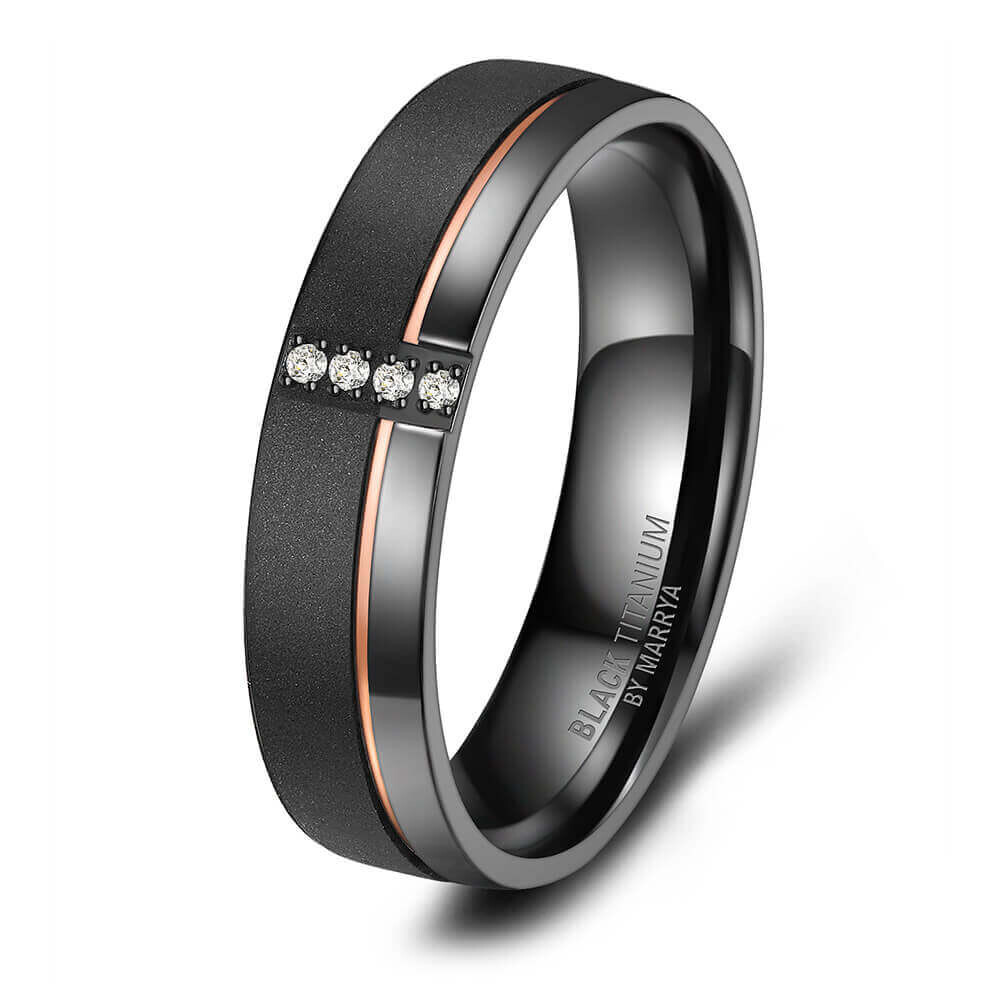 Einzelring Damen Black Titanium BT-04