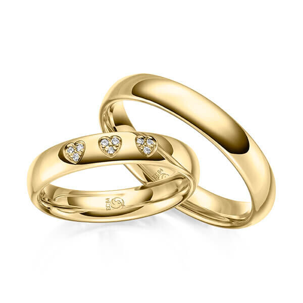 Paar Trauringe / Eheringe Gelbgold 333/- zus. 0,045 ct, tw, si - RU-1628-2