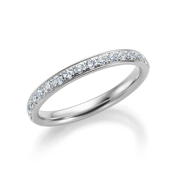 Memoire-Ring halb ausgefasst Platin Rubin RU-1059