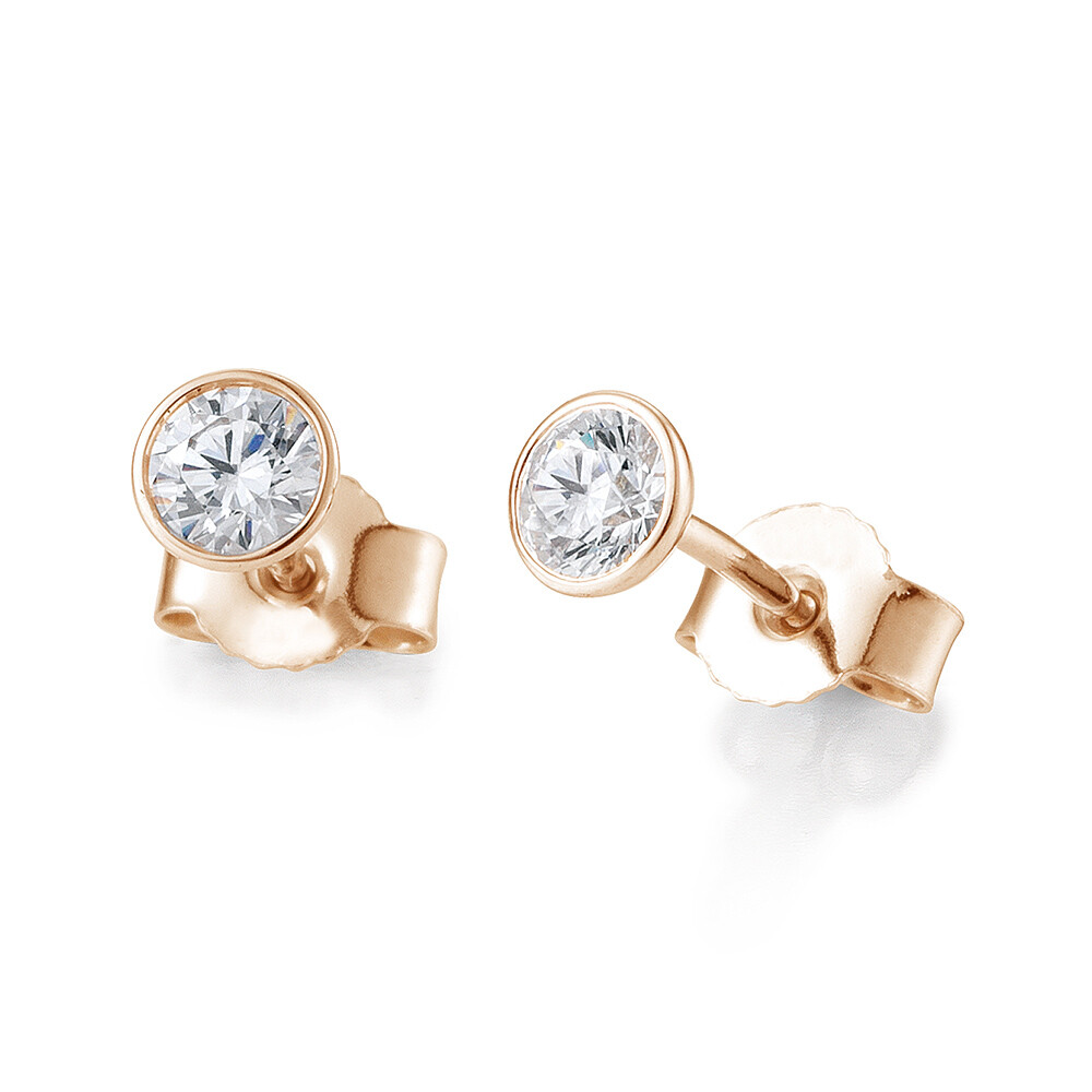 Ohrstecker Zarge Rotgold Brillant BR782