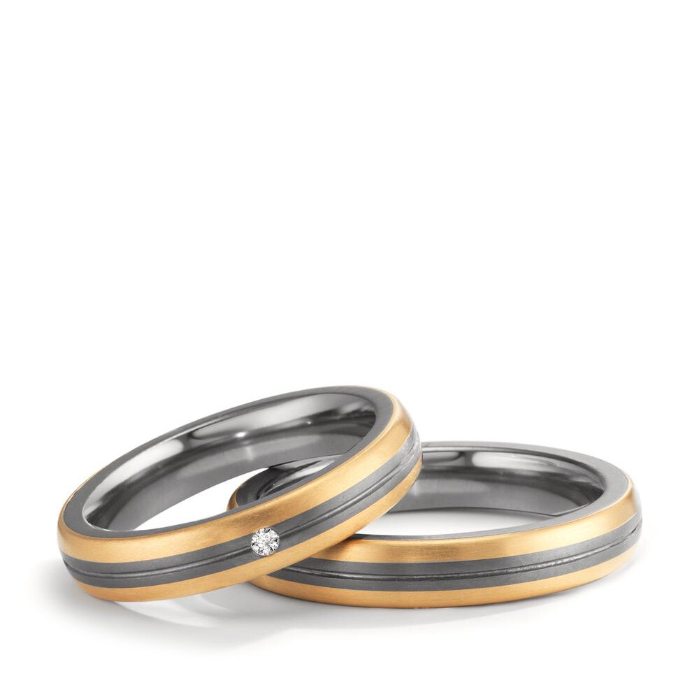 Trauringe aus Tantal & Gold TeNo 603085 & 603084