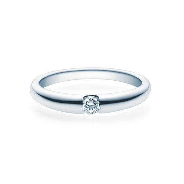 Verlobungsring Spannring Weißgold 585 Brillant 0,080 ct. w, si Rubin RU-1506