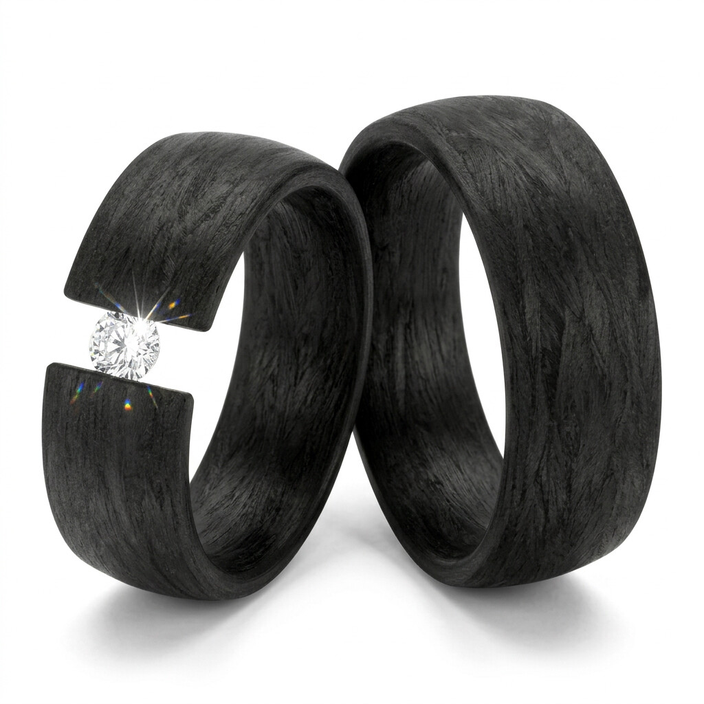 Trauringe Carbon Zirkonia TitanFactory 59283 & 59289
