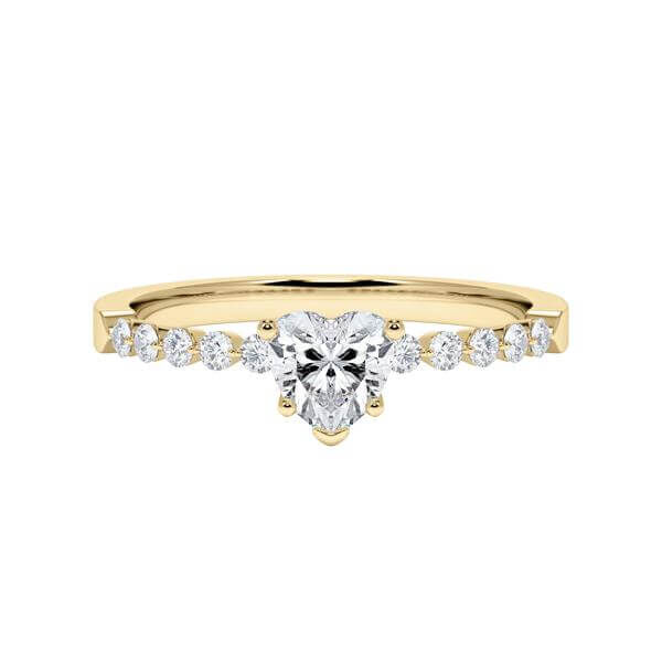 Diamantring Gelbgold 375 Herz Diamant zus. 0,700ct. Rubin RU-1788