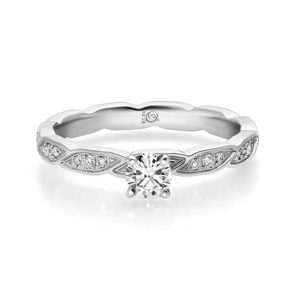Diamantring Platin 600 zus. 0,330 ct, tw,si Brillant Rubin RU-1720-5