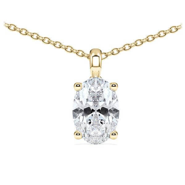 Collier Gelbgold 585 Oval Diamant zus. 2,000 ct, tw, vs Rubin RU-1782-23