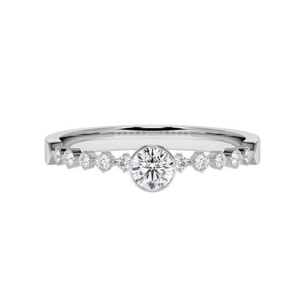 Verlobungsring Platin 950 zus. 0,320ct. Brillant Zarge Rubin RU-1795